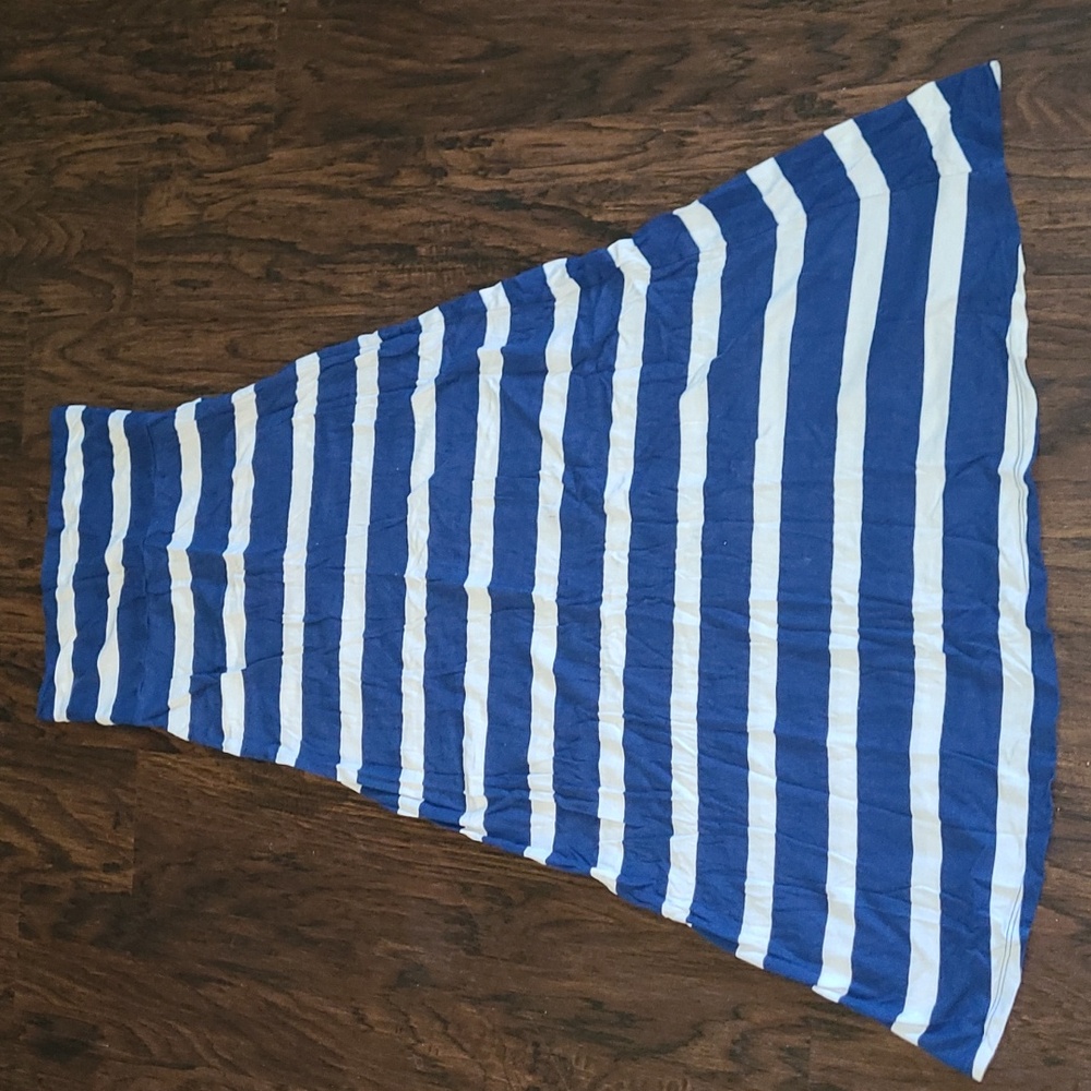 Forever 21 Navy and White Striped Maxi Skirt